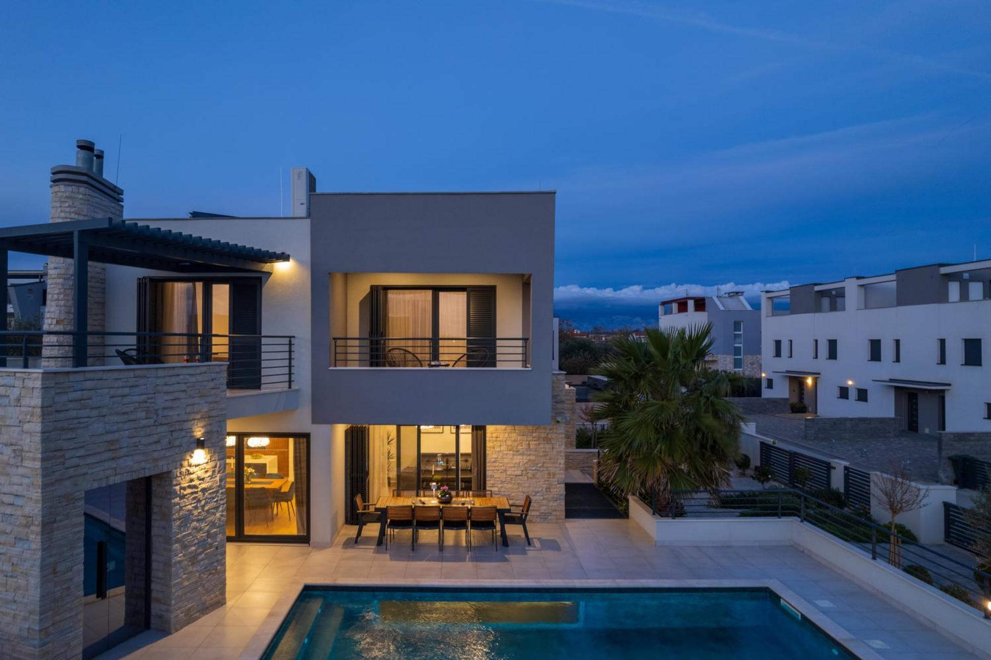 Villa Roca With Heated Pool And Sauna Privlaka  Exterior photo