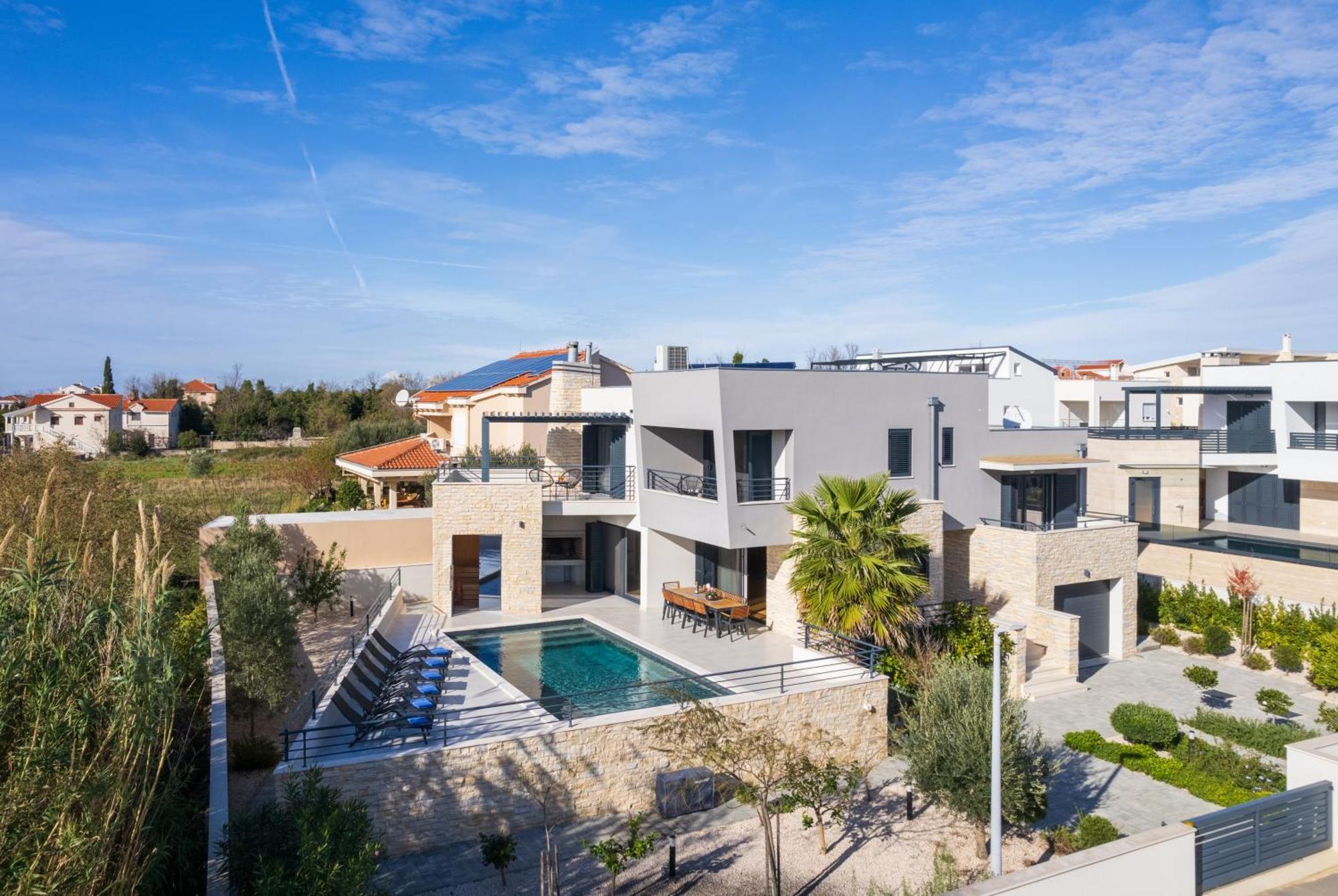 Villa Roca With Heated Pool And Sauna Privlaka  Exterior photo