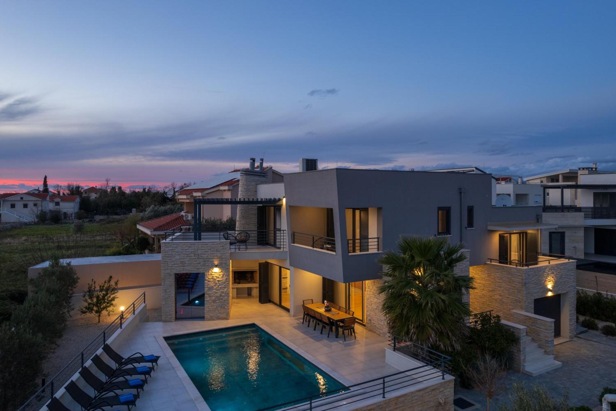 Villa Roca With Heated Pool And Sauna Privlaka  Exterior photo