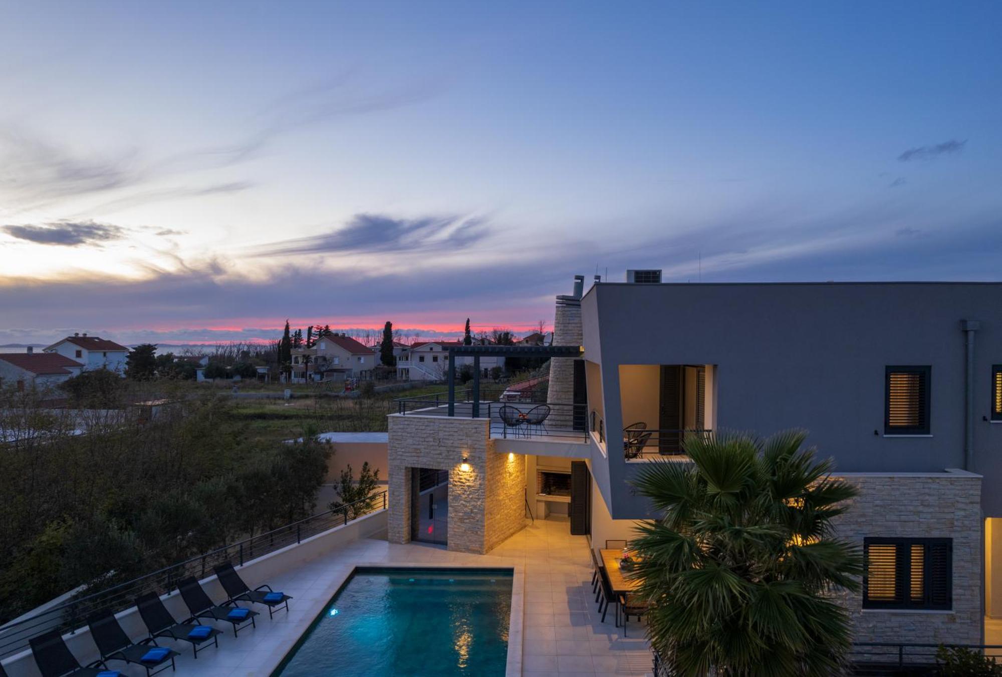 Villa Roca With Heated Pool And Sauna Privlaka  Exterior photo